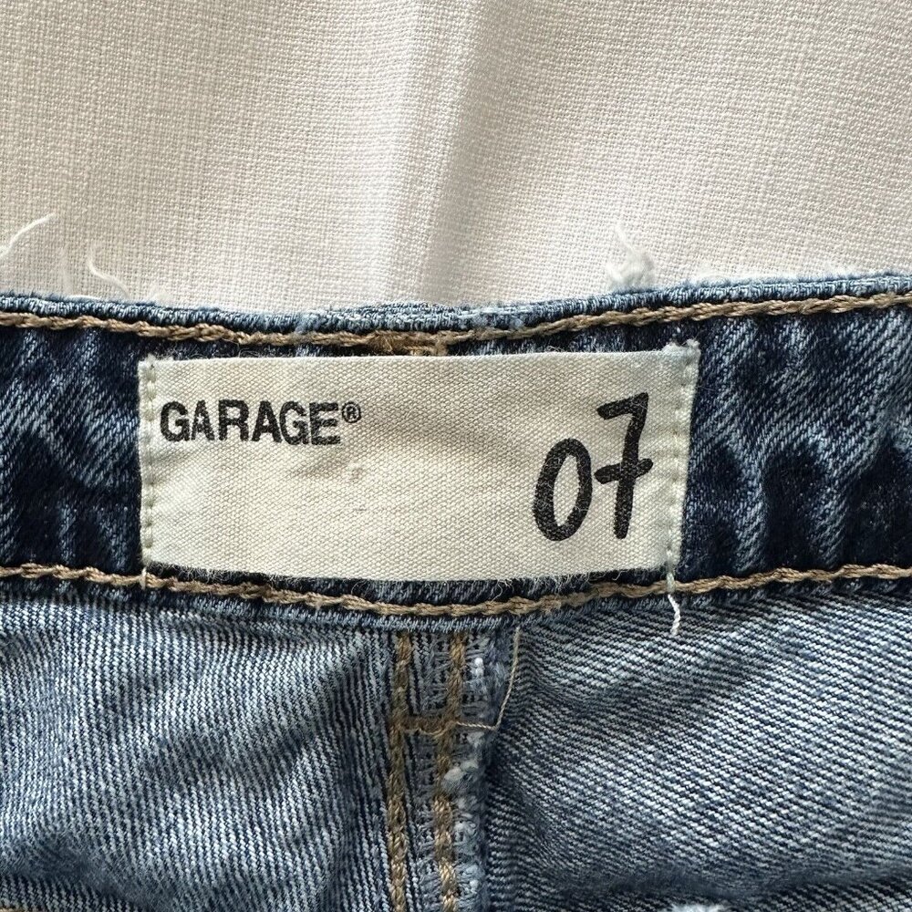 Garage Denim Festival Distressed Women's High Waist Blue Jean Shorts Size 7 - Picture 5 of 7